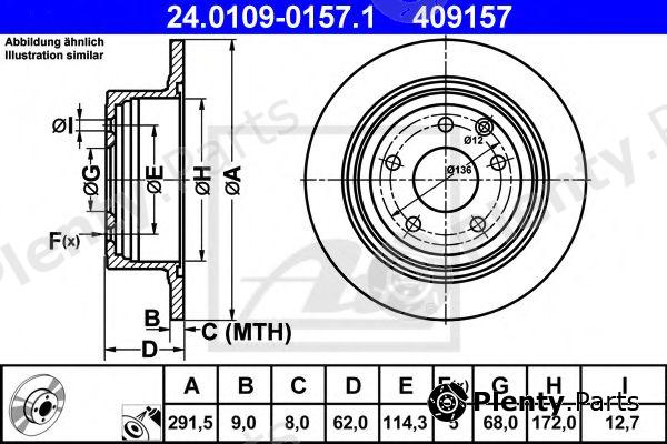  ATE part 24-0109-0157-1 (24010901571) Brake Disc