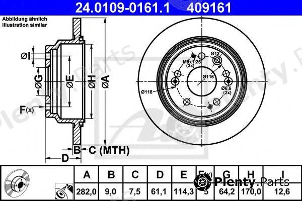 ATE part 24-0109-0161-1 (24010901611) Brake Disc