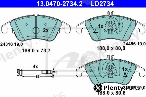  ATE part 13.0470-2734.2 (13047027342) Brake Pad Set, disc brake