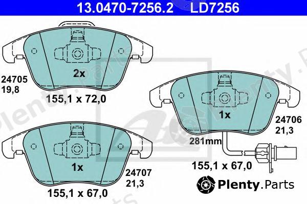  ATE part 13.0470-7256.2 (13047072562) Brake Pad Set, disc brake