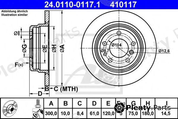  ATE part 24.0110-0117.1 (24011001171) Brake Disc