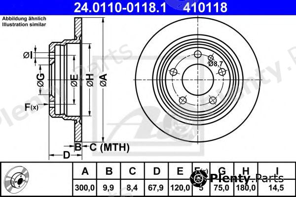  ATE part 24.0110-0118.1 (24011001181) Brake Disc
