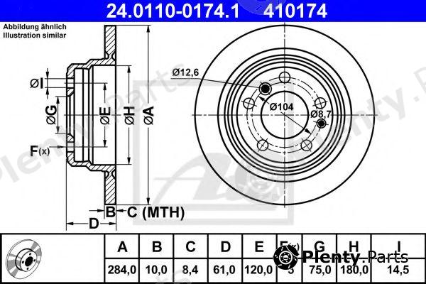  ATE part 24.0110-0174.1 (24011001741) Brake Disc