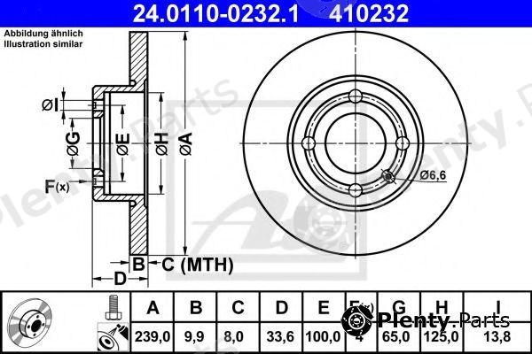  ATE part 24.0110-0232.1 (24011002321) Brake Disc