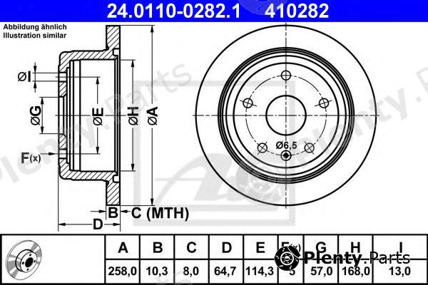  ATE part 24.0110-0282.1 (24011002821) Brake Disc