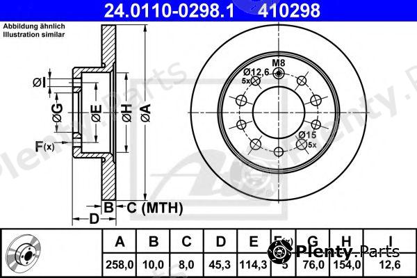  ATE part 24.0110-0298.1 (24011002981) Brake Disc