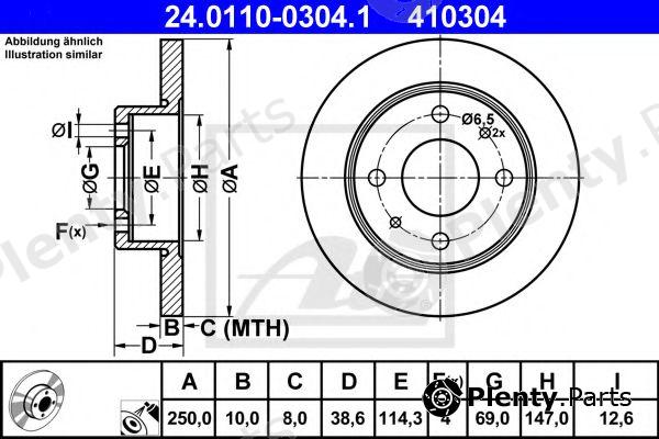  ATE part 24.0110-0304.1 (24011003041) Brake Disc