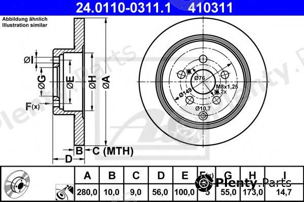  ATE part 24.0110-0311.1 (24011003111) Brake Disc