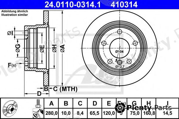  ATE part 24.0110-0314.1 (24011003141) Brake Disc