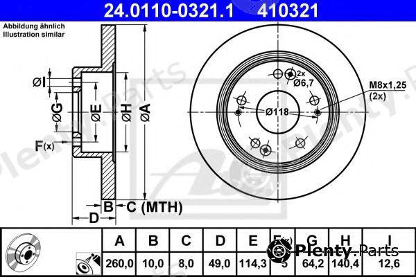  ATE part 24.0110-0321.1 (24011003211) Brake Disc