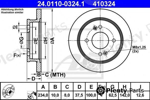  ATE part 24.0110-0324.1 (24011003241) Brake Disc