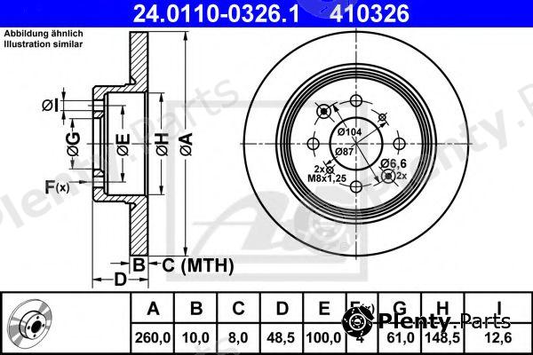  ATE part 24.0110-0326.1 (24011003261) Brake Disc