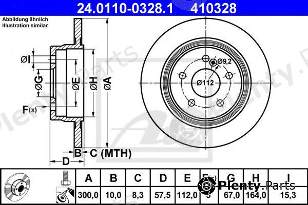  ATE part 24.0110-0328.1 (24011003281) Brake Disc