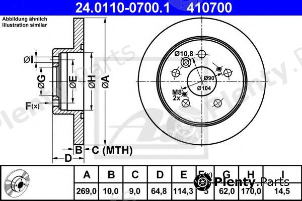  ATE part 24.0110-0700.1 (24011007001) Brake Disc