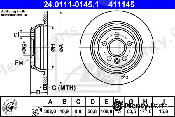  ATE part 24.0111-0145.1 (24011101451) Brake Disc