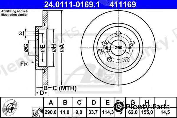  ATE part 24.0111-0169.1 (24011101691) Brake Disc