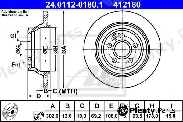  ATE part 24.0112-0180.1 (24011201801) Brake Disc