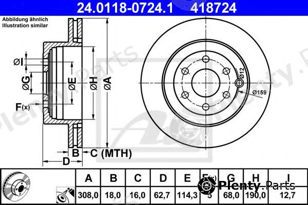  ATE part 24.0118-0724.1 (24011807241) Brake Disc