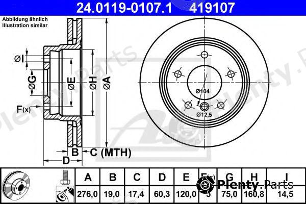  ATE part 24.0119-0107.1 (24011901071) Brake Disc