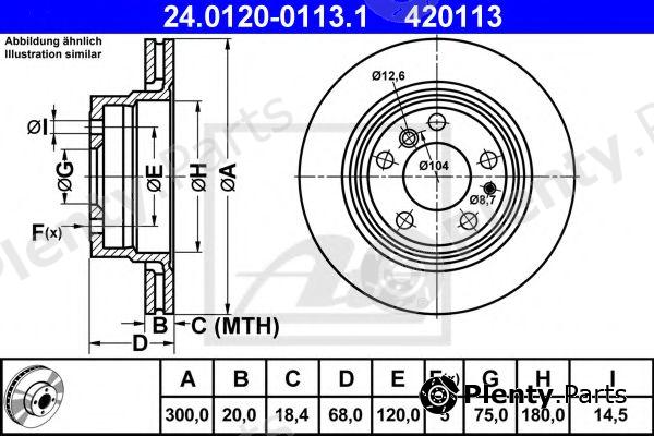  ATE part 24.0120-0113.1 (24012001131) Brake Disc