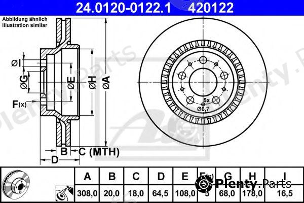  ATE part 24.0120-0122.1 (24012001221) Brake Disc