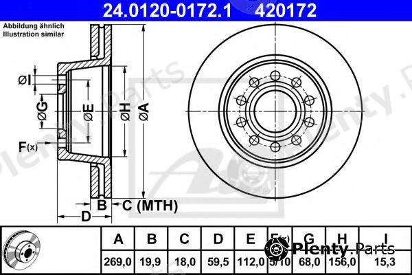  ATE part 24.0120-0172.1 (24012001721) Brake Disc