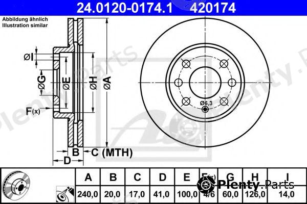  ATE part 24.0120-0174.1 (24012001741) Brake Disc