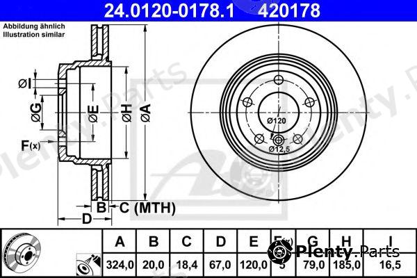  ATE part 24.0120-0178.1 (24012001781) Brake Disc