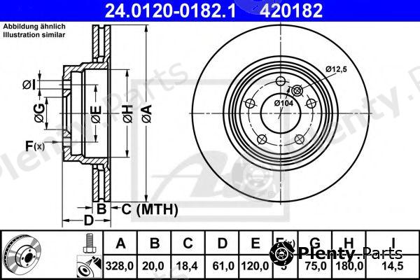  ATE part 24.0120-0182.1 (24012001821) Brake Disc