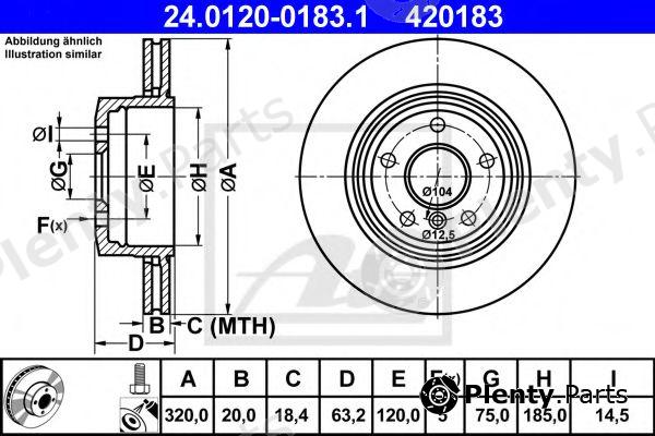  ATE part 24.0120-0183.1 (24012001831) Brake Disc
