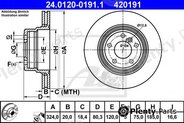  ATE part 24.0120-0191.1 (24012001911) Brake Disc