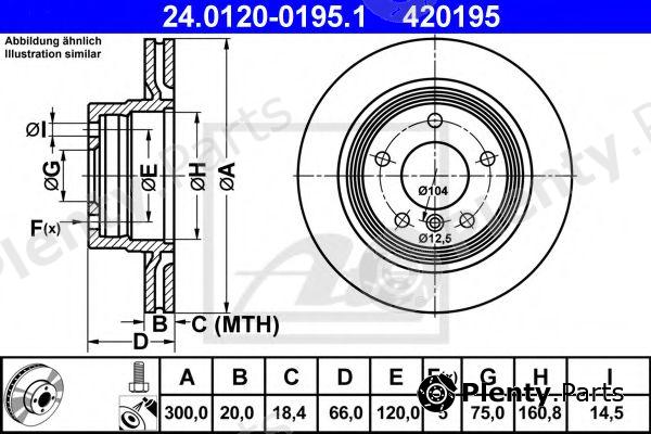  ATE part 24.0120-0195.1 (24012001951) Brake Disc