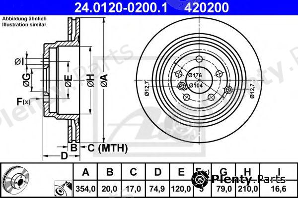  ATE part 24.0120-0200.1 (24012002001) Brake Disc