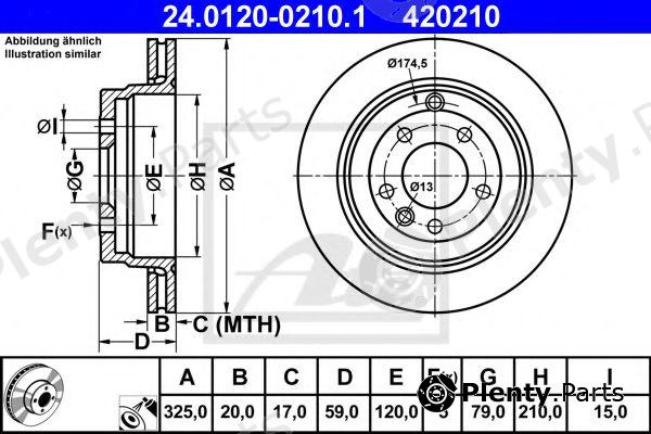  ATE part 24.0120-0210.1 (24012002101) Brake Disc