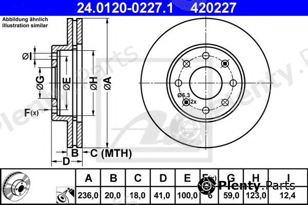  ATE part 24.0120-0227.1 (24012002271) Brake Disc