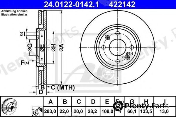  ATE part 24.0122-0142.1 (24012201421) Brake Disc