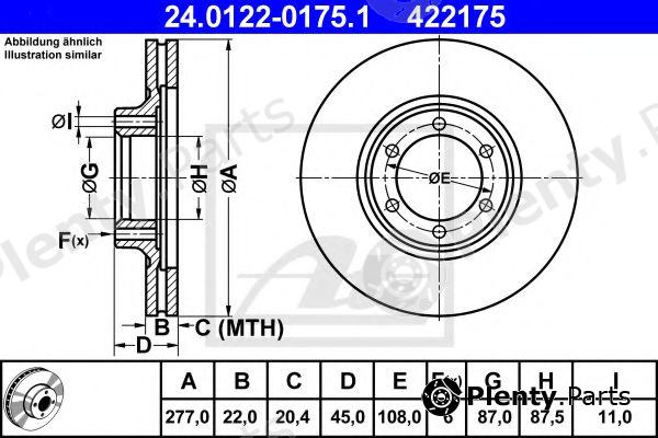  ATE part 24.0122-0175.1 (24012201751) Brake Disc