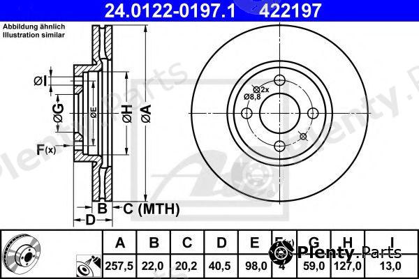  ATE part 24.0122-0197.1 (24012201971) Brake Disc