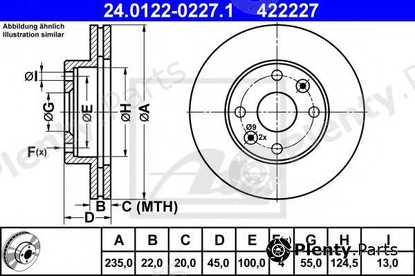  ATE part 24.0122-0227.1 (24012202271) Brake Disc