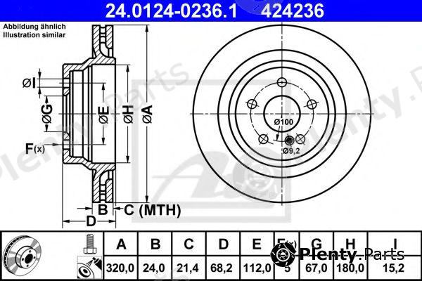  ATE part 24.0124-0236.1 (24012402361) Brake Disc