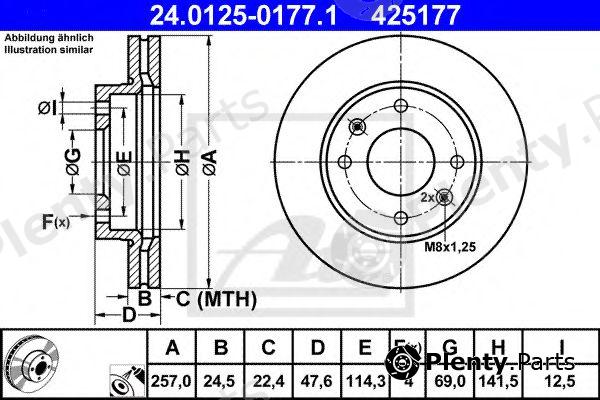  ATE part 24.0125-0177.1 (24012501771) Brake Disc