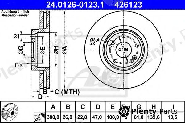  ATE part 24.0126-0123.1 (24012601231) Brake Disc
