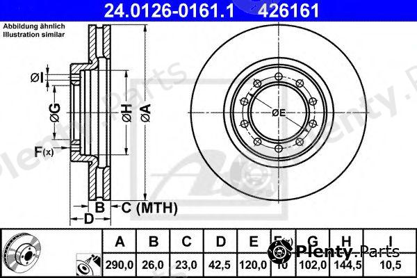  ATE part 24.0126-0161.1 (24012601611) Brake Disc