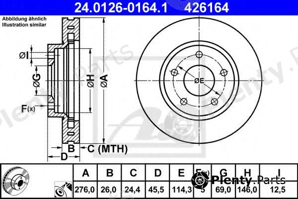  ATE part 24.0126-0164.1 (24012601641) Brake Disc