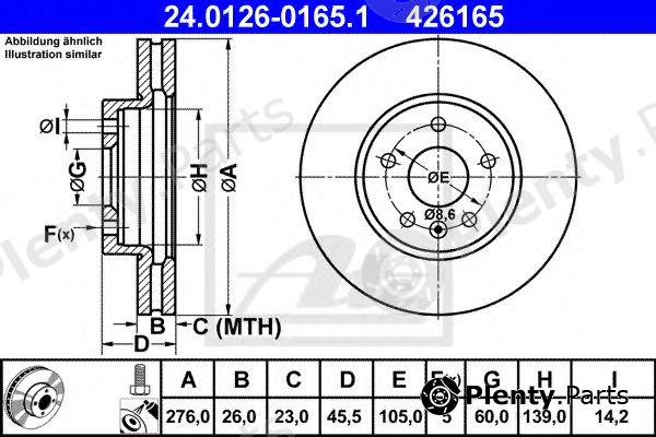  ATE part 24.0126-0165.1 (24012601651) Brake Disc