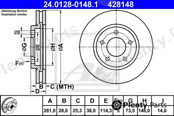  ATE part 24.0128-0148.1 (24012801481) Brake Disc