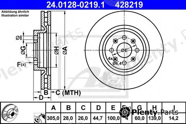  ATE part 24.0128-0219.1 (24012802191) Brake Disc