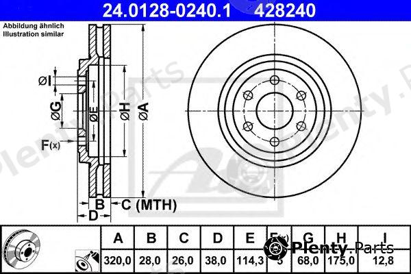  ATE part 24.0128-0240.1 (24012802401) Brake Disc