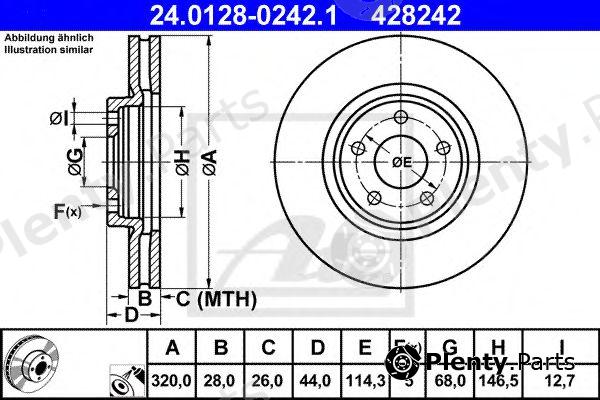  ATE part 24.0128-0242.1 (24012802421) Brake Disc