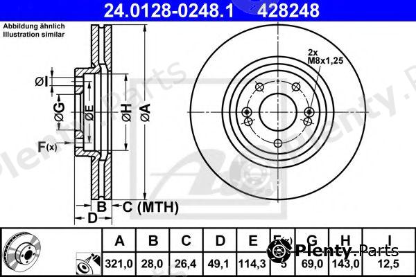  ATE part 24.0128-0248.1 (24012802481) Brake Disc